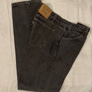 Levi’s Black 505 jeans-zipper fly.